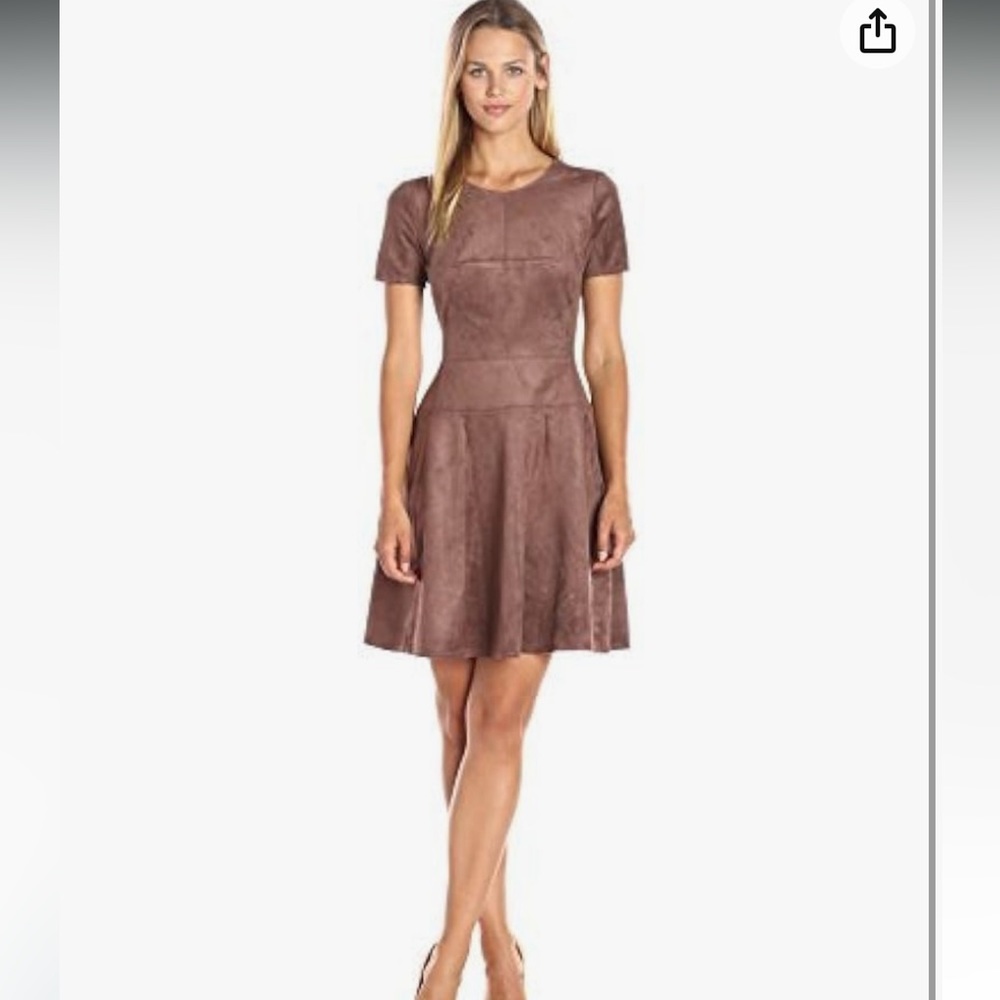 BCBG Maxazria brown faux suede dress!
